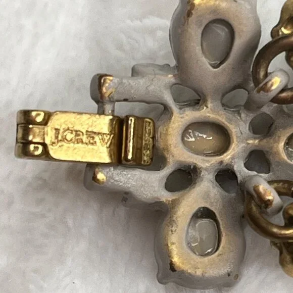 J.Crew Gold & Grey Floral Crystal Bracelet - Picture 3 of 5